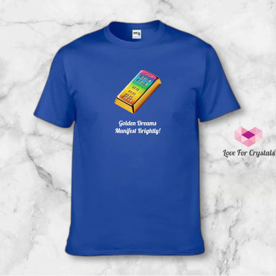 Rainbow Prosperity Gold Bar (Shirts of Fortune) by Fort M Treasures Navy Blue S