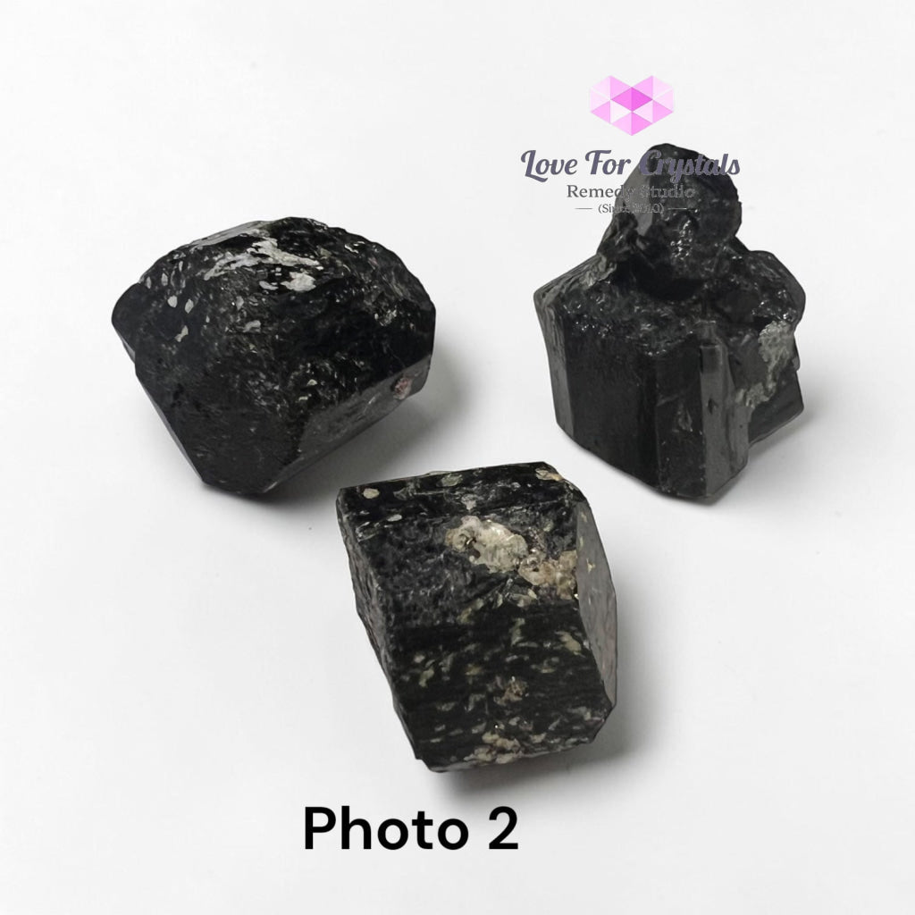 Raw Black Tourmaline (Protection • Grounding • Energy Shield) - Photo 2 (Pack of 3) - Black tourmaline