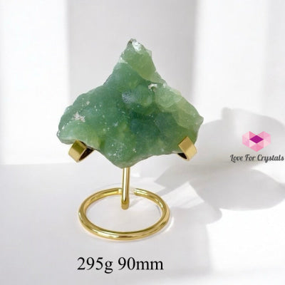 Raw Prehnite on Stand (Heart Knowing • Healing • Divine Order) Pre-coded Activated 295g 90mm Raw