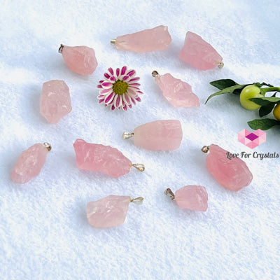 Raw Rose Quartz Pendant (Brazil) 20-45Mm Photo 7 Pendants & Necklaces