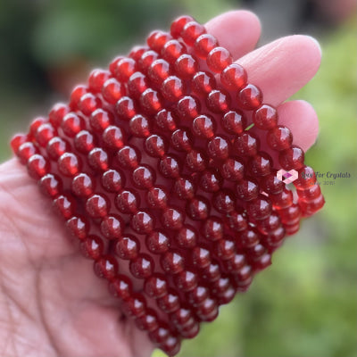 Red Agate 6Mm Crystal Bracelet Bracelets & Bangles