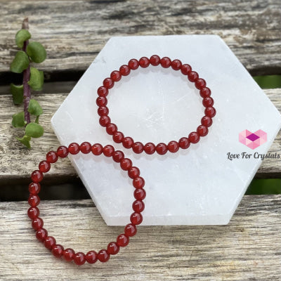 Red Agate 6Mm Crystal Bracelet Bracelets & Bangles