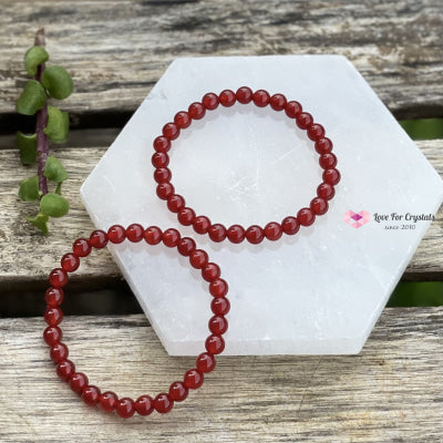 Red Agate 6Mm Crystal Bracelet Bracelets & Bangles