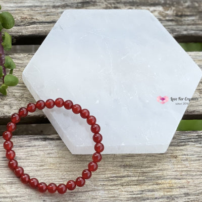 Red Agate 6Mm Crystal Bracelet 6 Bracelets & Bangles
