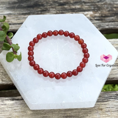 Red Agate 6Mm Crystal Bracelet Bracelets & Bangles