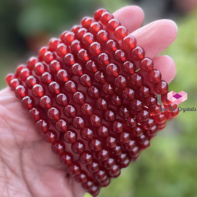 Red Agate 6Mm Crystal Bracelet Bracelets & Bangles