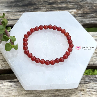 Red Agate 6Mm Crystal Bracelet Bracelets & Bangles