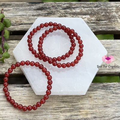 Red Agate 6Mm Crystal Bracelet Bracelets & Bangles