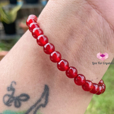 Red Agate 6Mm Crystal Bracelet Bracelets & Bangles