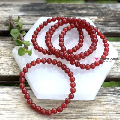 Red Agate 6Mm Crystal Bracelet Bracelets & Bangles