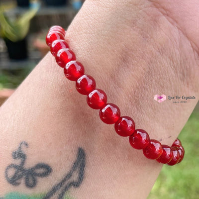 Red Agate 6Mm Crystal Bracelet Bracelets & Bangles