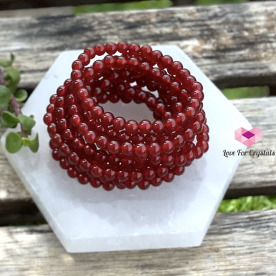 Red Agate 6Mm Crystal Bracelet Bracelets & Bangles