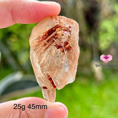 Red Epidote In Smoky Quartz Pocket Size (Aaa) Brazil Raw Stones