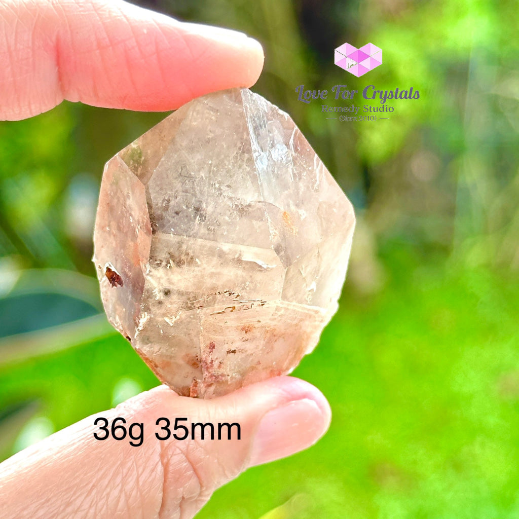 Red Epidote In Smoky Quartz Pocket Size (Aaa) Brazil Raw Stones