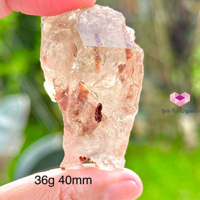 Red Epidote In Smoky Quartz Pocket Size (Aaa) Brazil Raw Stones
