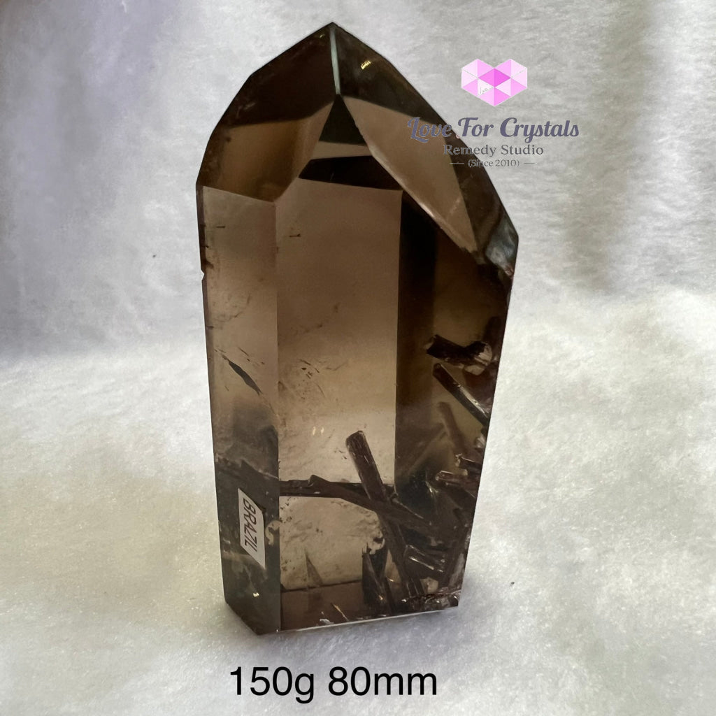 Red Epidote In Smoky Quartz Polished (Brazil) Aaaa 150G 80Mm Stones