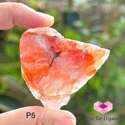 Red Hematoid Fire Quartz Raw Photo 5 Crystals