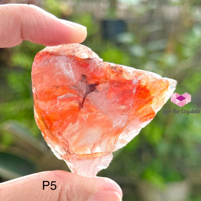 Red Hematoid Fire Quartz Raw Photo 5 Crystals