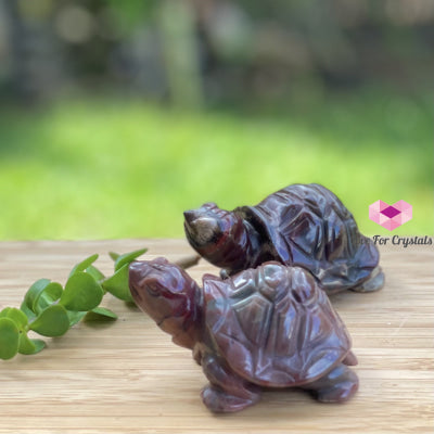 Red Jasper Carved Turtles (65Mm) Pair Crystals