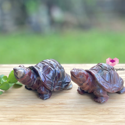 Red Jasper Carved Turtles (65Mm) Pair Crystals
