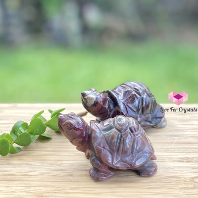 Red Jasper Carved Turtles (65Mm) Pair Crystals