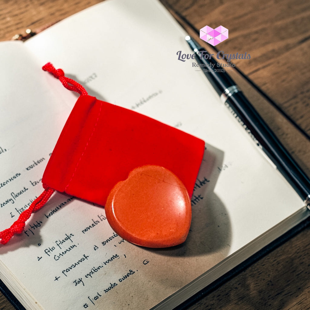 Red Jasper Grounding Heart Worry Stone 40mm (encoded and activated) Random Piece 40mm Worry stone