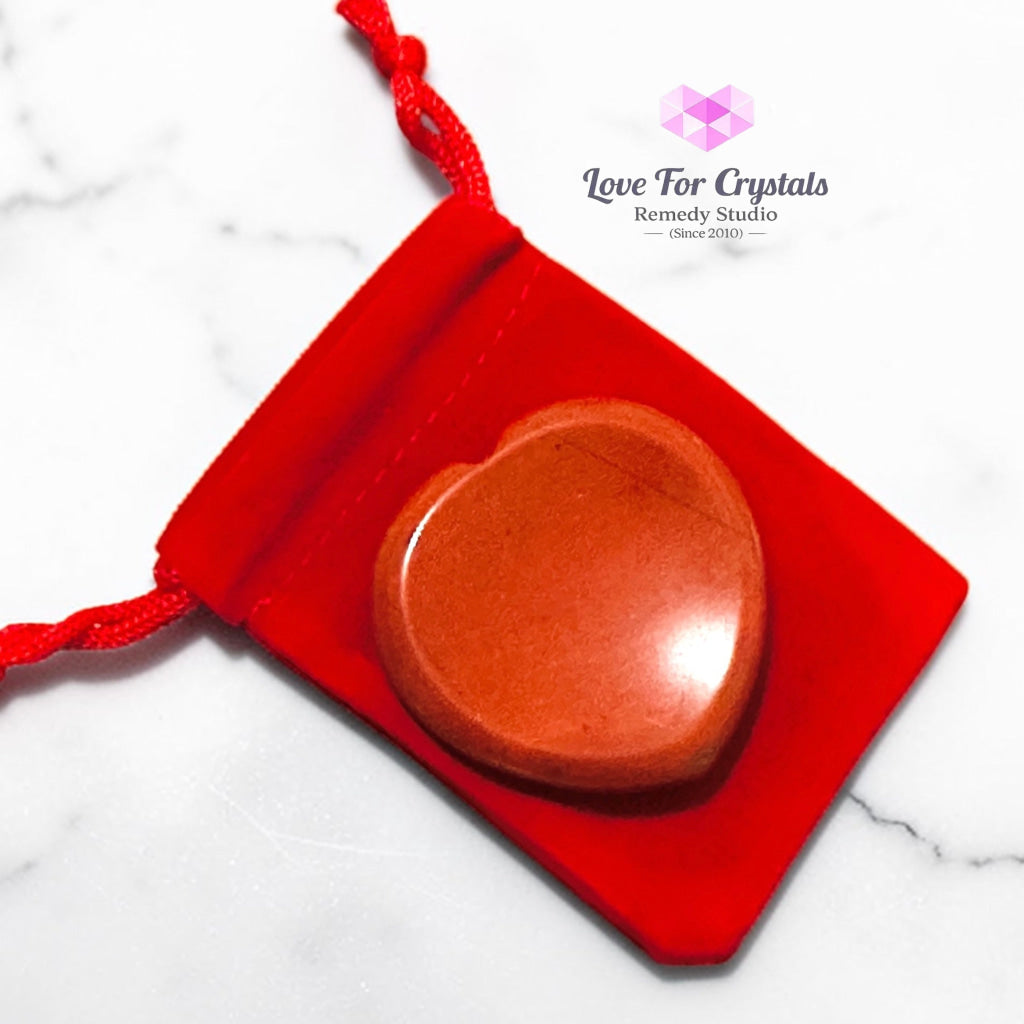 Red Jasper Grounding Heart Worry Stone 40mm (encoded and activated) Random Piece 40mm Worry stone