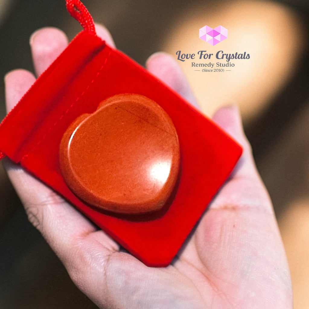 Red Jasper Grounding Heart Worry Stone 40mm (encoded and activated) Random Piece 40mm Worry stone