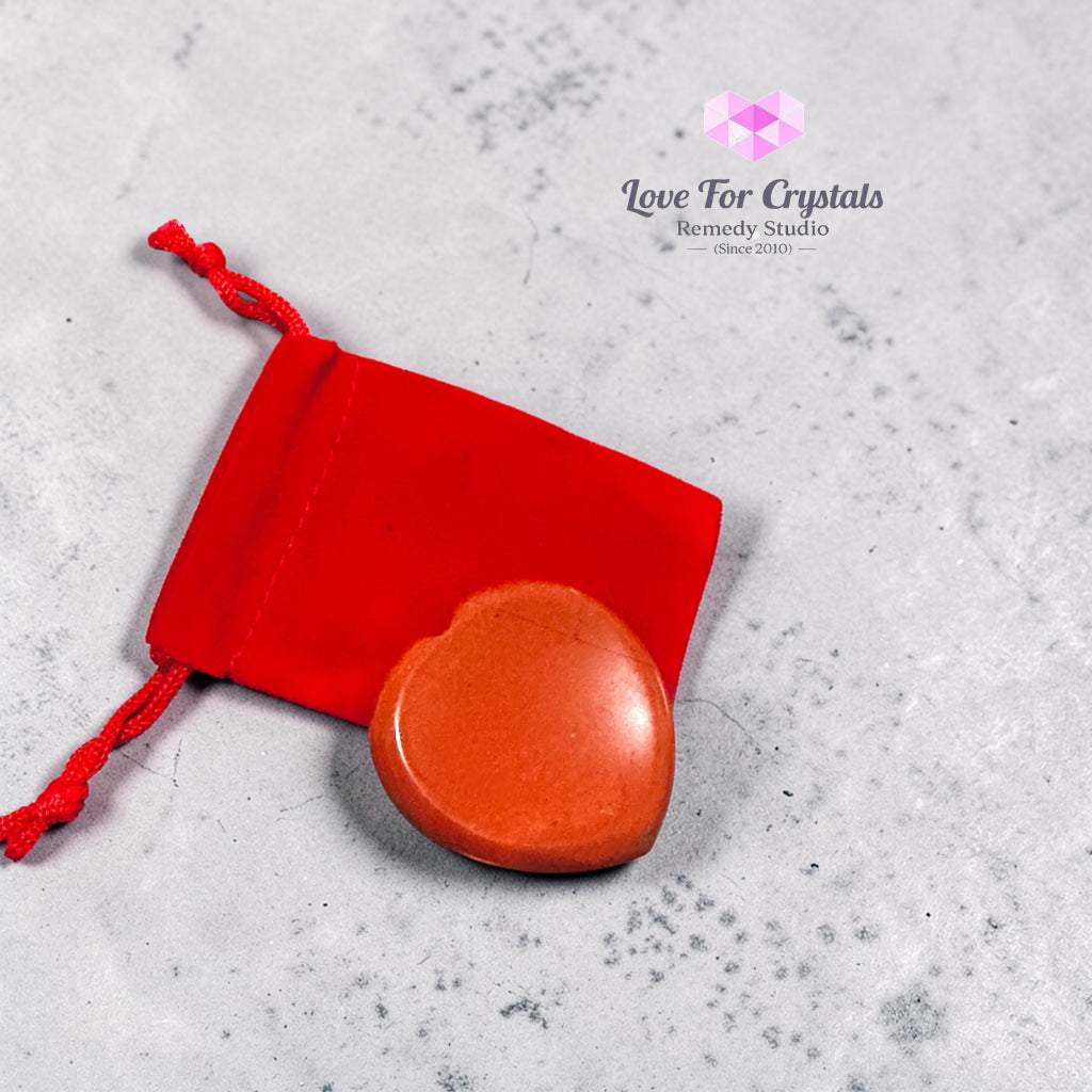 Red Jasper Grounding Heart Worry Stone 40mm (encoded and activated) Random Piece 40mm Worry stone