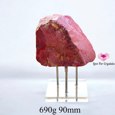 Red Jasper Raw with Acrylic stand (Large) Brazil 690g 90mm Raw crystals