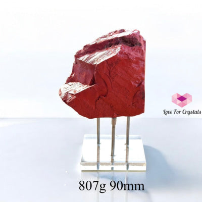 Red Jasper Raw with Acrylic stand (Large) Brazil 807g 90mm Raw crystals