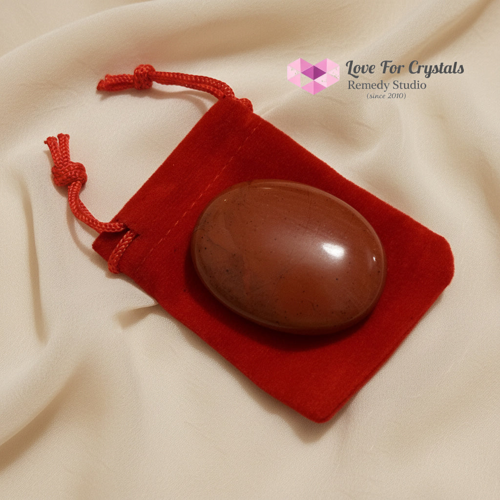 Red Jasper Stability Palm Stone 45mm (encoded & activated) Jasper