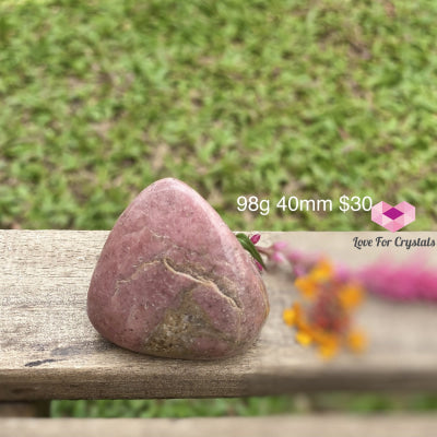 Rhodonite Tumbled (Large) Brazil 98G 40Mm