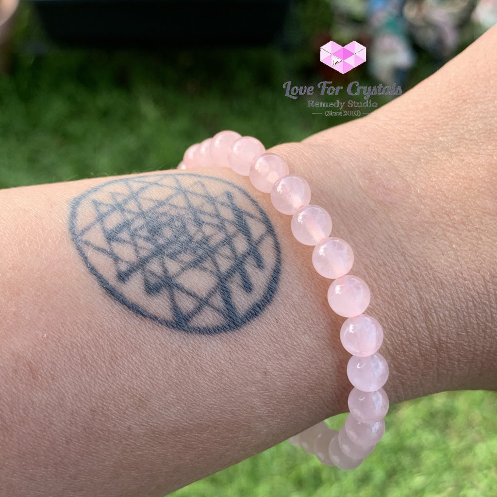 Rose Quartz 6Mm Bracelet (Gemstone Energy) Bracelets & Bangles