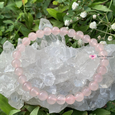 Rose Quartz 6Mm Bracelet (Gemstone Energy) Bracelets & Bangles