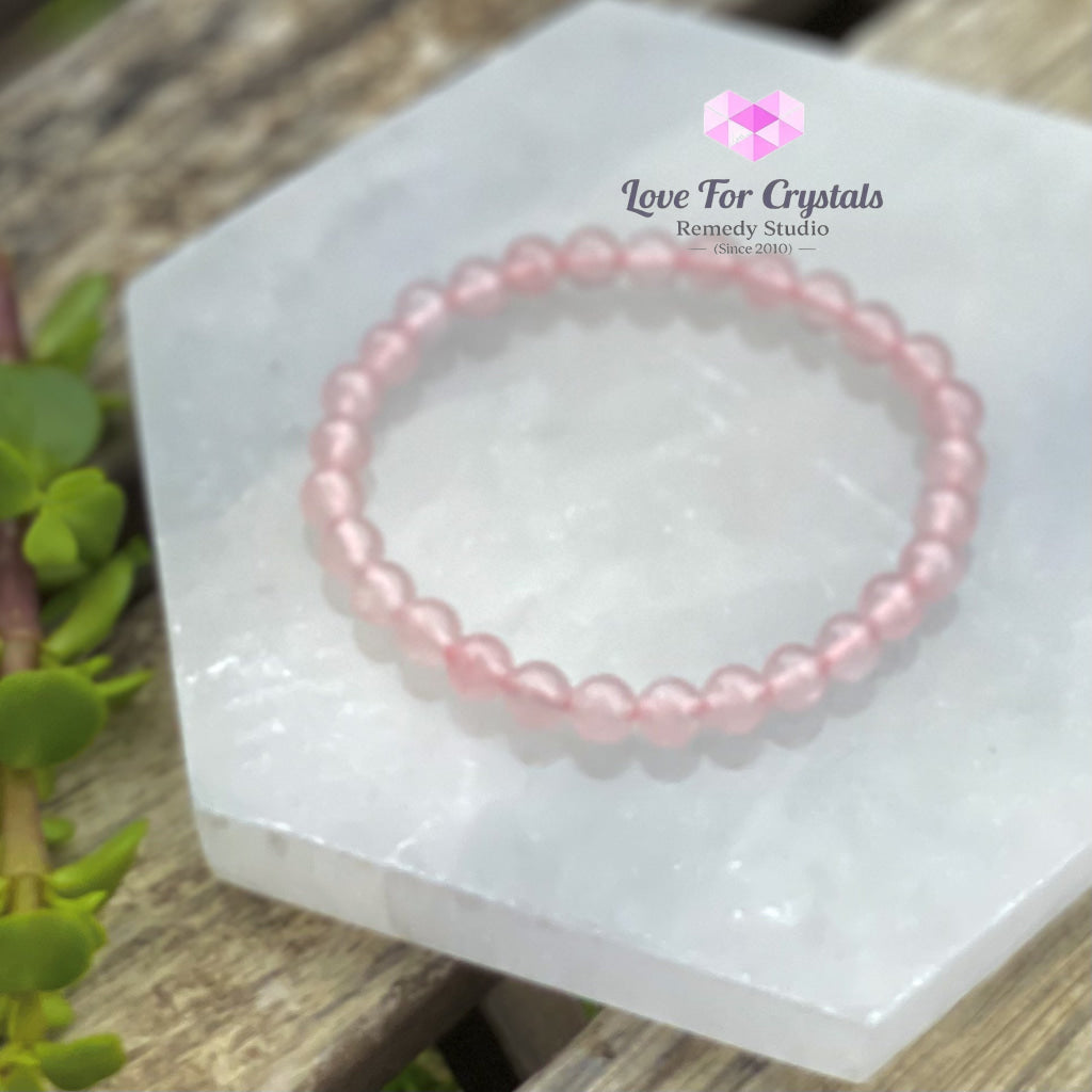 Rose Quartz 6Mm Bracelet (Aaaa) 5.5 Bracelets & Bangles