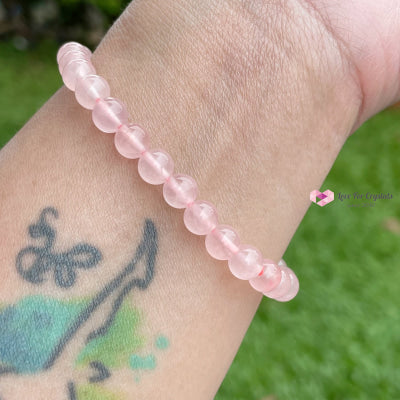Rose Quartz 6Mm Bracelet (Aaaa) Bracelets & Bangles