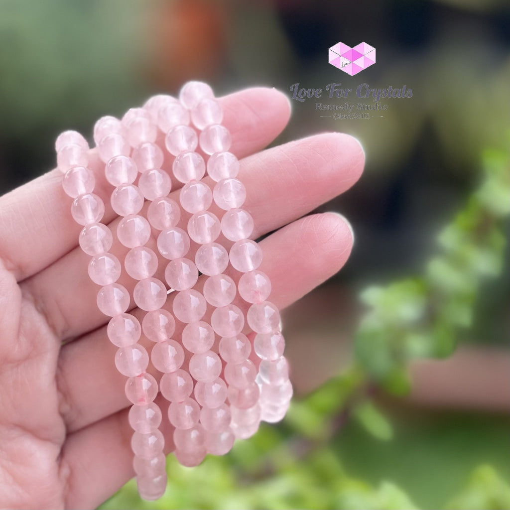 Rose Quartz 6Mm Bracelet (Aaaa) Bracelets & Bangles