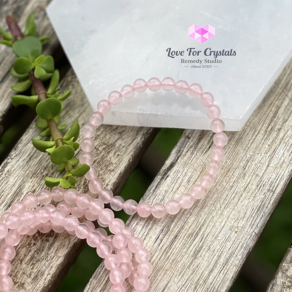 Rose Quartz 6Mm Bracelet (Aaaa) Bracelets & Bangles