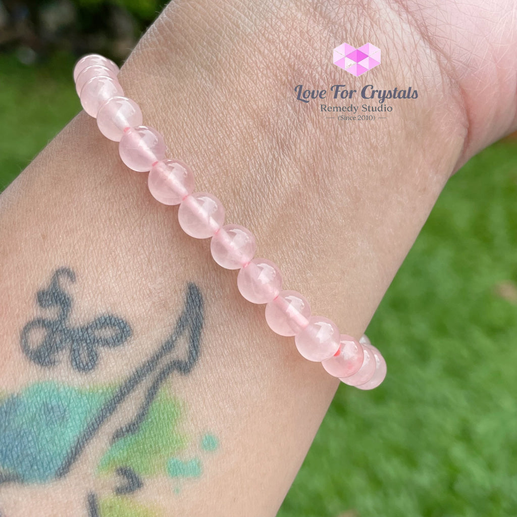 Rose Quartz 6Mm Bracelet (Aaaa) Bracelets & Bangles