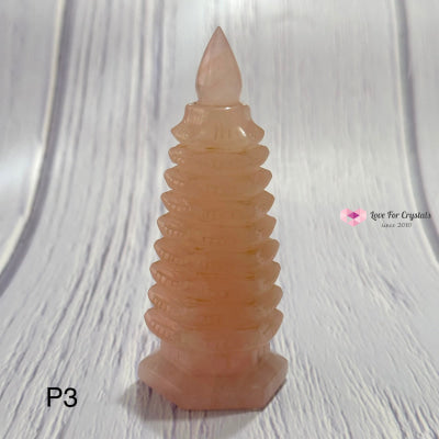 Rose Quartz 9-Tier Pagoda 4 Photo 3 Polished Crystals