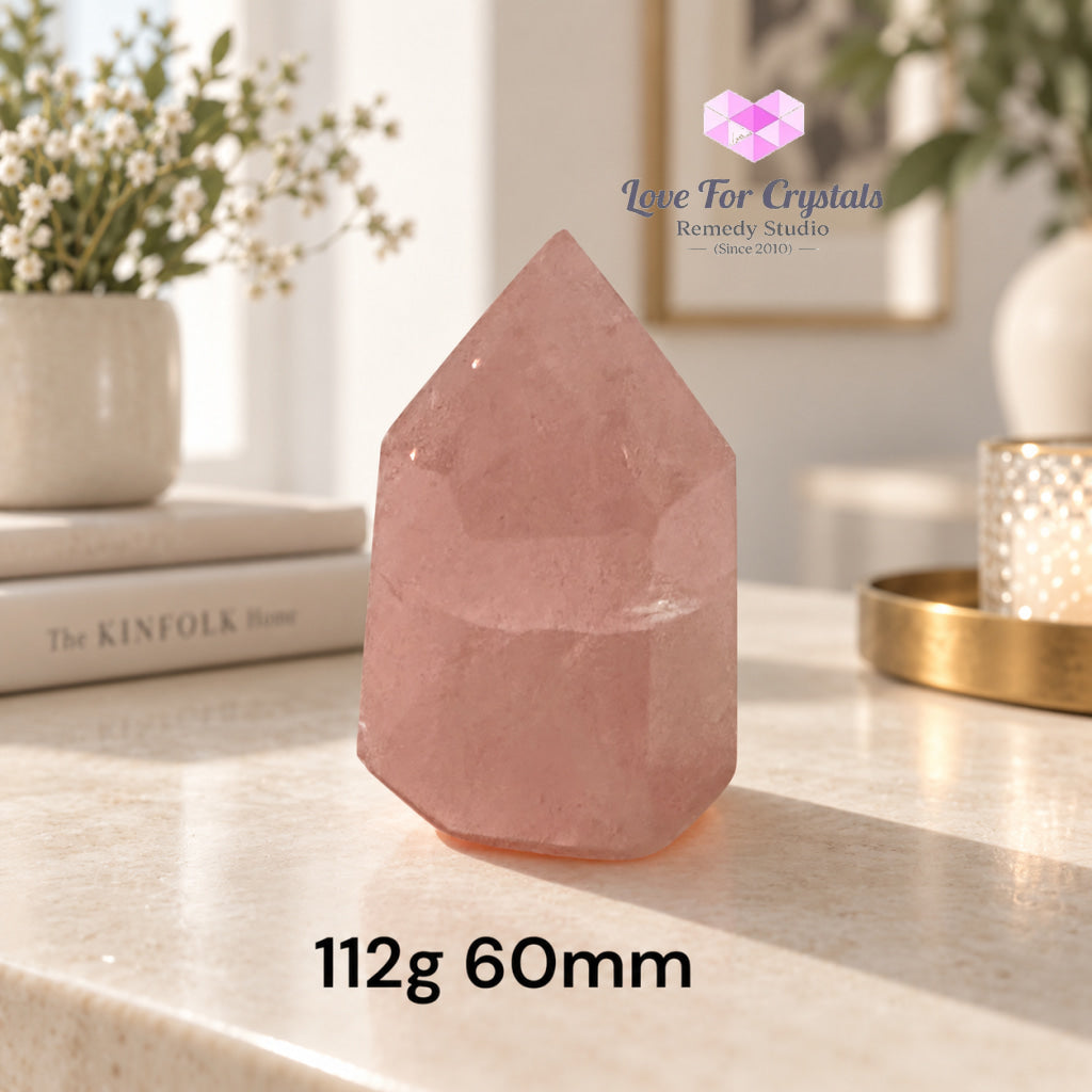 Rose Quartz AAA Tower (Brazil) - 112g 60mm - Rose quartz