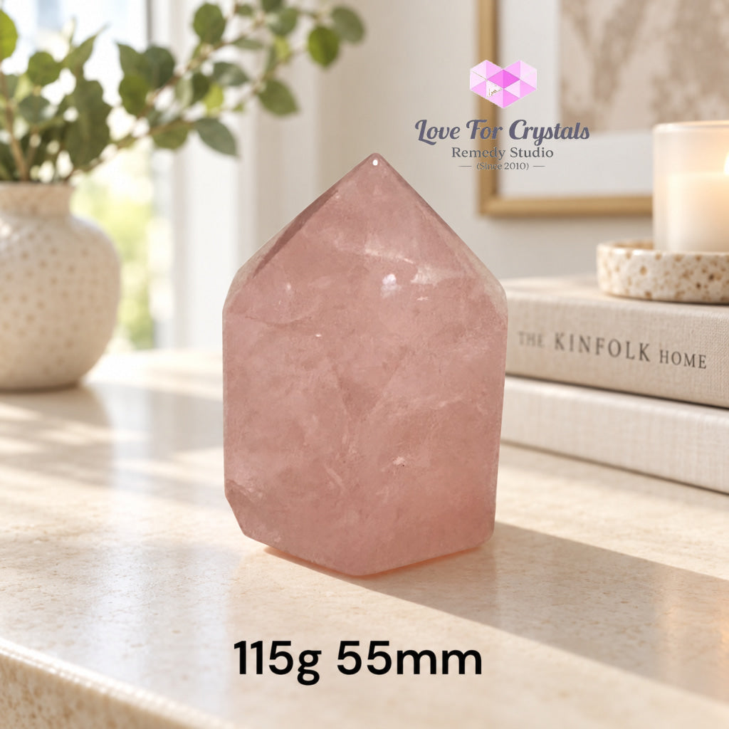Rose Quartz AAA Tower (Brazil) - 115g 55mm - Rose quartz