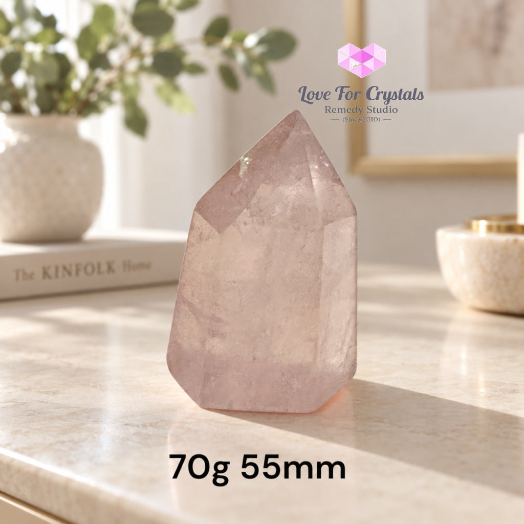 Rose Quartz AAA Tower (Brazil) - 70g 55mm - Rose quartz