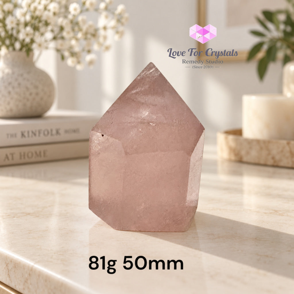 Rose Quartz AAA Tower (Brazil) - 81g 50mm - Rose quartz