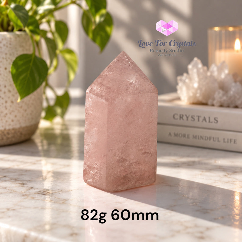Rose Quartz AAA Tower (Brazil) - 82g 60mm - Rose quartz
