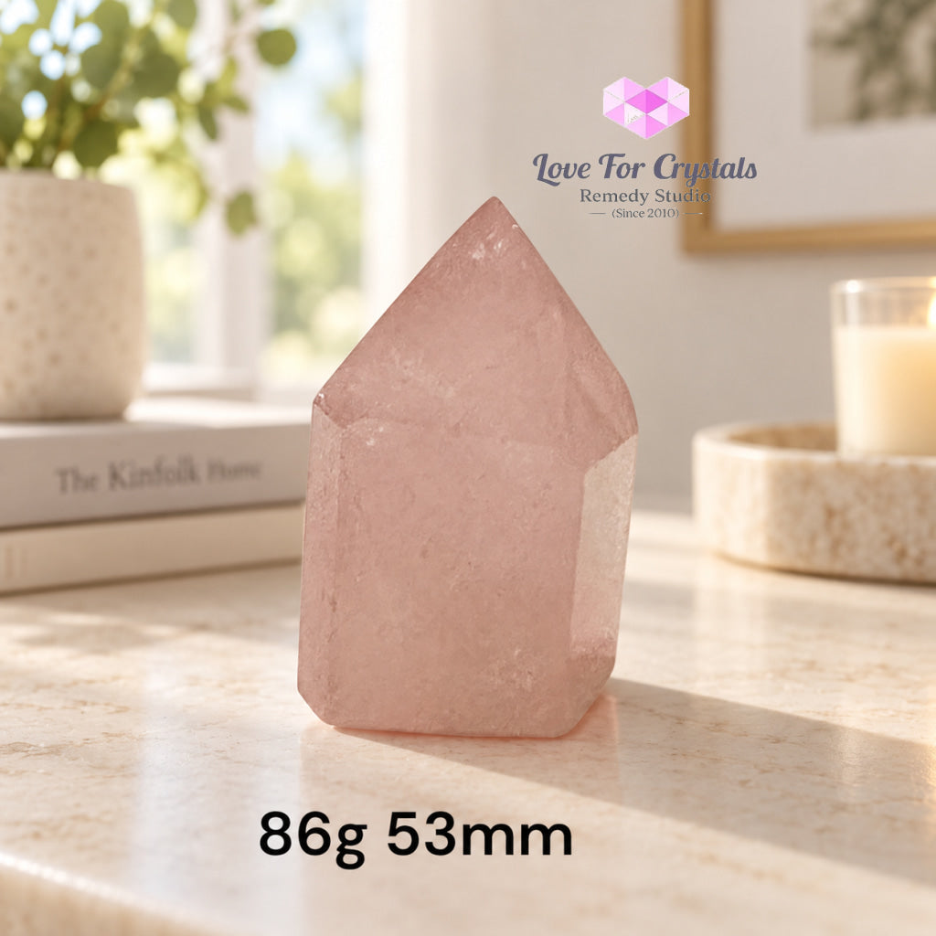 Rose Quartz AAA Tower (Brazil) - 86g 53mm - Rose quartz