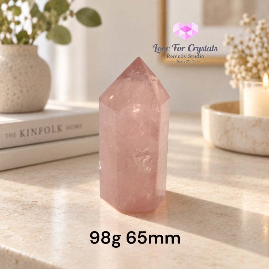 Rose Quartz AAA Tower (Brazil) - 95g 67mm - Rose quartz