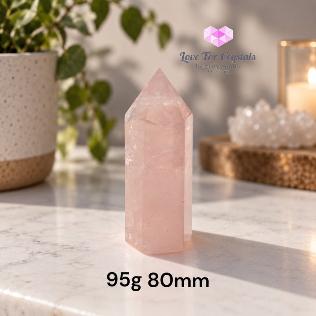 Rose Quartz AAA Tower (Brazil) - 95g 80mm - Rose quartz