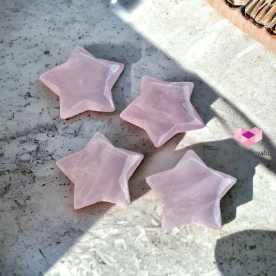 Rose Quartz Carved Star 40Mm Crystal